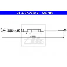 Трос ручника VW Golf V/Audi A3/Skoda Octavia 97-13 (L=1447mm)
