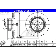 Диск гальмівний (задній) BMW 1 (E81/E87) 04-11/3 (E90/E91/E92) 05-13 (300x20) (з покриттям) (вент.)