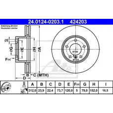 Диск гальмівний (передній) BMW 3 (E90/E91/E93) 05-11/X1 (E84) 09- (312x24) (з покриттям) (вент)
