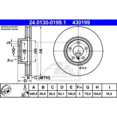 Диск гальмівний (передній) BMW X5 (E70/F15/F85)/X6 (E71/E72/F16/F86) 07- (348x29.9) (вент.) (с покрытием)