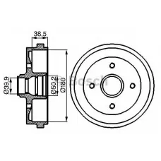 Барабан гальмівний (задній) Audi/VW -04 (180x39)