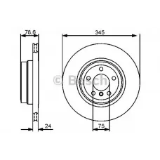 Диск гальмівний (задній) BMW X5 (E70/F15/F85) 4.8-5.0/3.0d 06-13 (345x24) M57/N55/N57/N62/N63