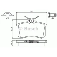 Колодки гальмівні (задні) VW Caddy III 04-/Peugeot 308 07-/Citroen C4 04-