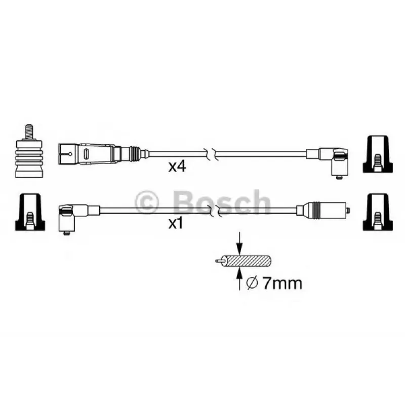 Проводи запалювання VW Golf II/III 1.8/1.4 91-/Skoda Octavia 1.6 96- (к-кт)