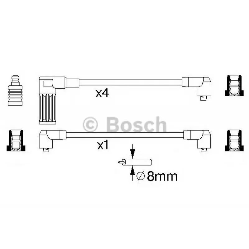 Провід запалювання Fiat Fiorino/Uno/Tipo 1.4-1.6 85-06 (к-кт)