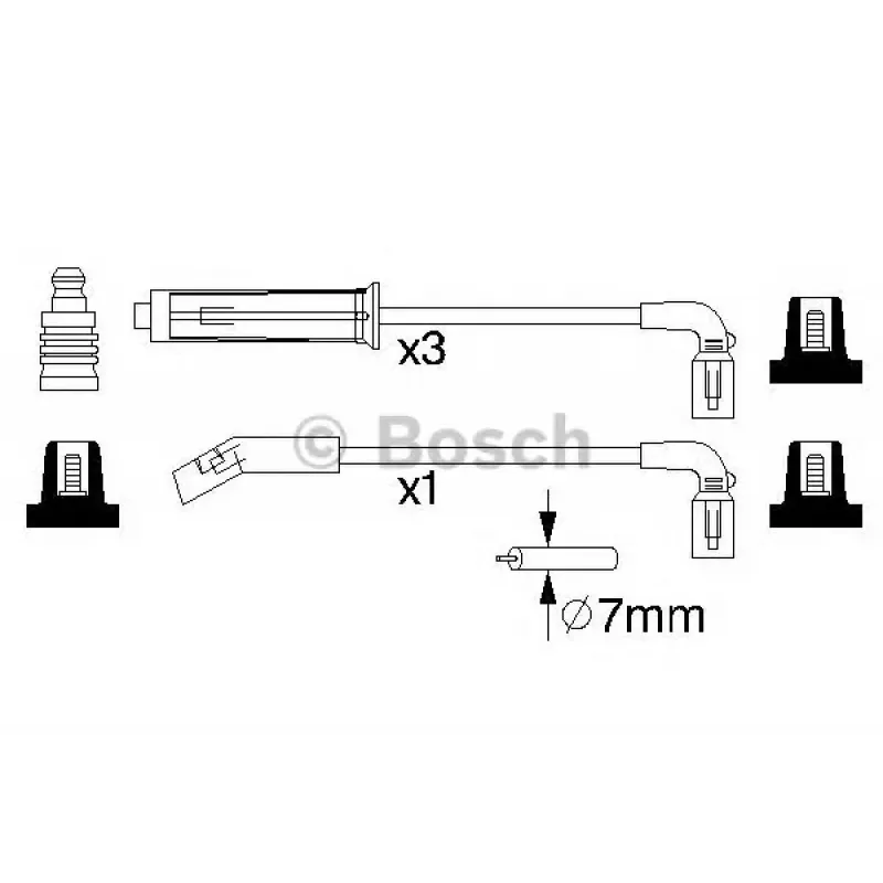 Провід запалювання Daewoo Lanos/Kalos 1.4/1.5 97- (к-кт) (високовольтні)