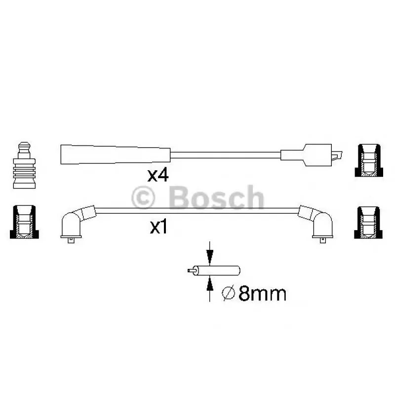 Провід запалювання Ford Transit 1.6/2.0 86-92 (к-кт)