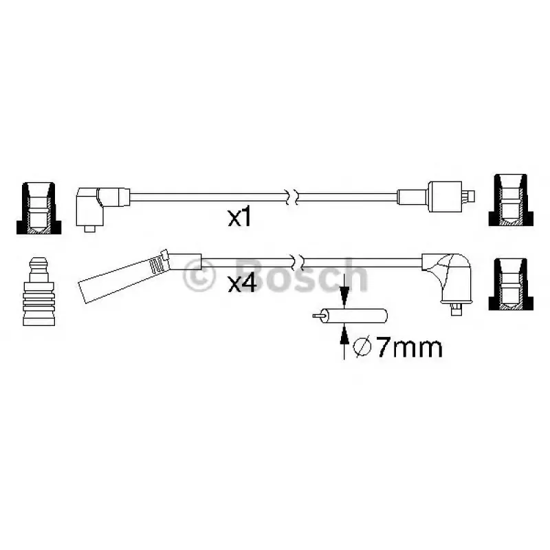 Провід запалювання Mitsubishi L300 (II/III) 1.6-2.4 80-04 (к-кт)