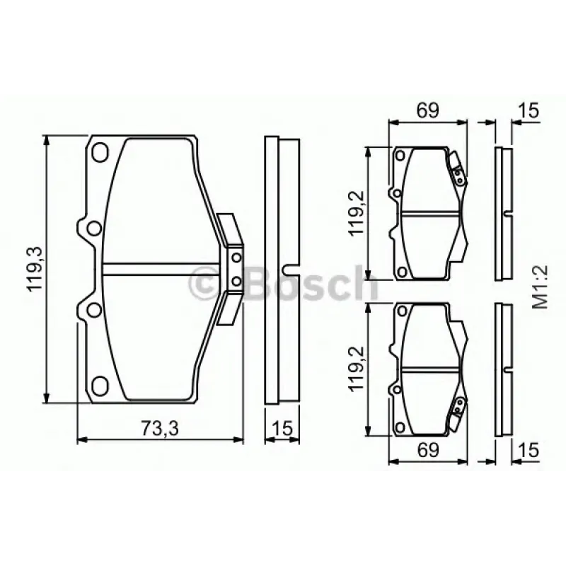 Колодки гальмівні (передні) Toyota Land Cruiser 90 96-02/VW Taro 2.4D 89-97