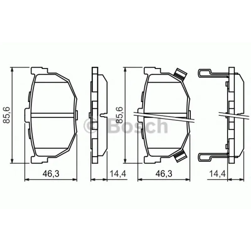 Колодки гальмівні (задні) Hyundai Elantra/Kia Cerato 00- (85.6x46.3)