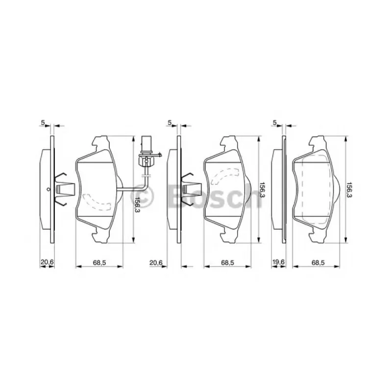 Колодки гальмівні (передні) VW T4 90-03 R15 (+датчик)