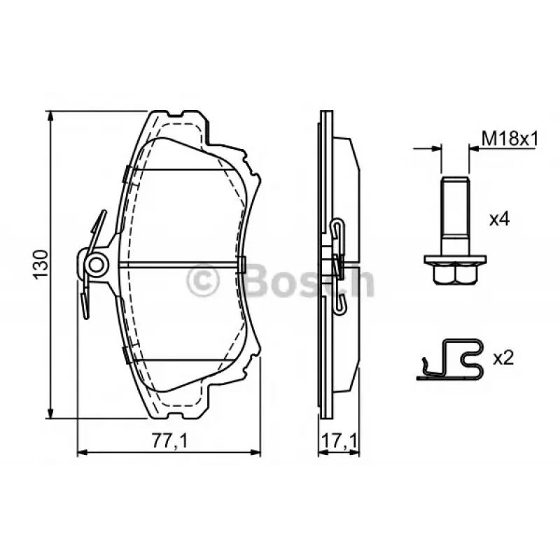Колодки гальмівні (передні) Mitsubishi Carisma 95-06/Colt 04-13/Volvo V40/S40 95-06
