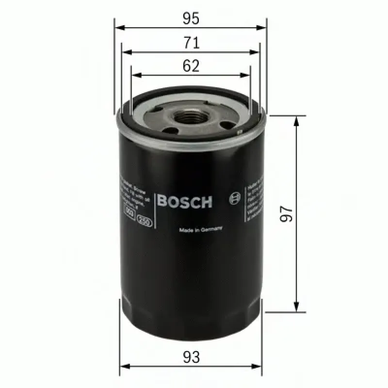 Фільтр масляний Uaz Patriot 2.7i 04-/Ford Transit 1.5-2.9i 55-00 h=97mm = 0 451 103 029