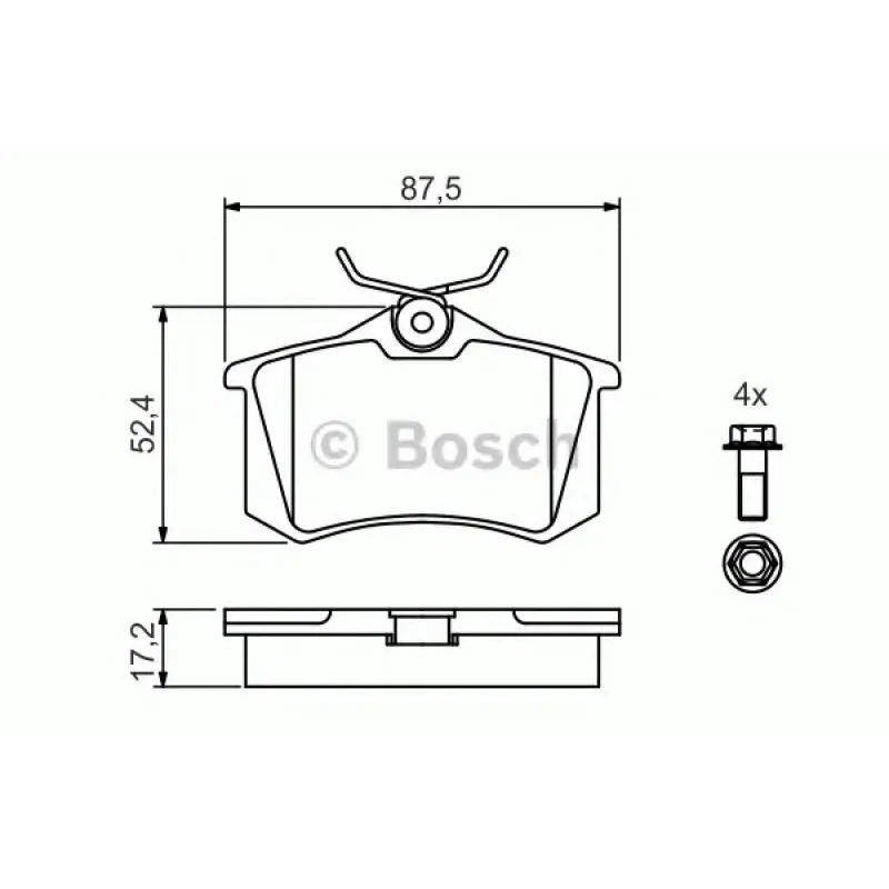 Колодки гальмівні (задні) Citroen Berlingo/Peugeot Partner 1.6/2.0HDI 02-/VW Caddy 03- (з болтами)