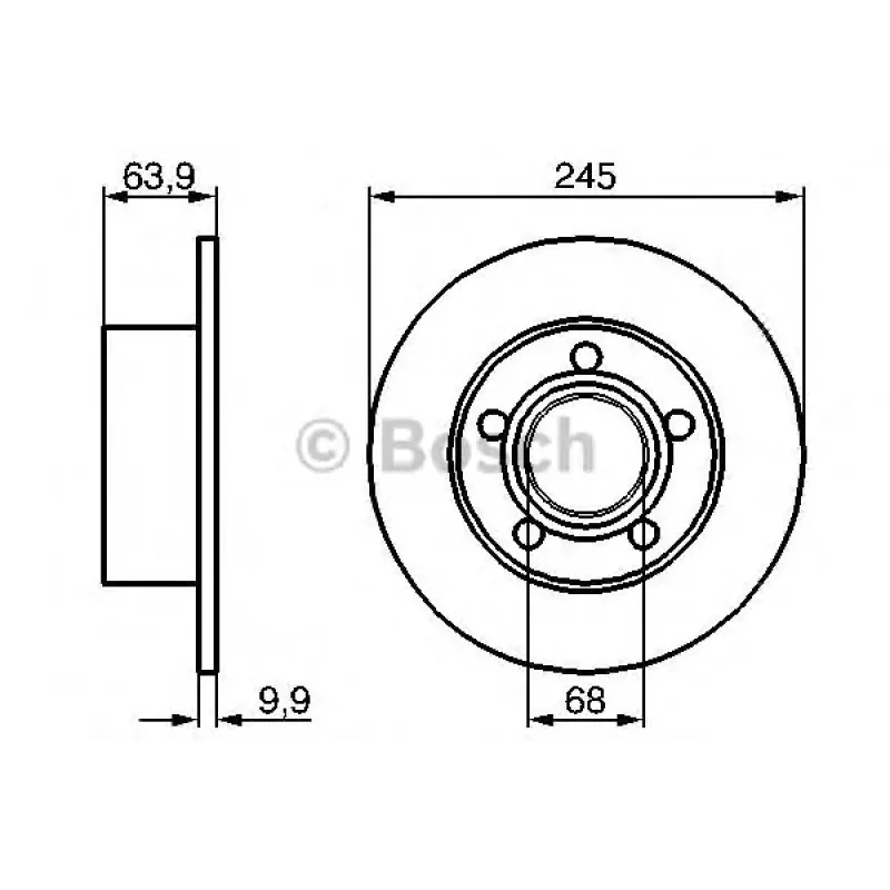 Диск гальмівний (задній) Skoda Superb/VW Passat 96-08 (244.9x10)