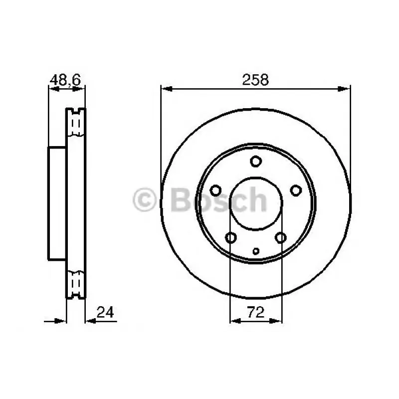 Диск гальмівний (передній) Mazda 6/MX-6 1.8-2.0 92-02/Premacy 99-05 (258x24)