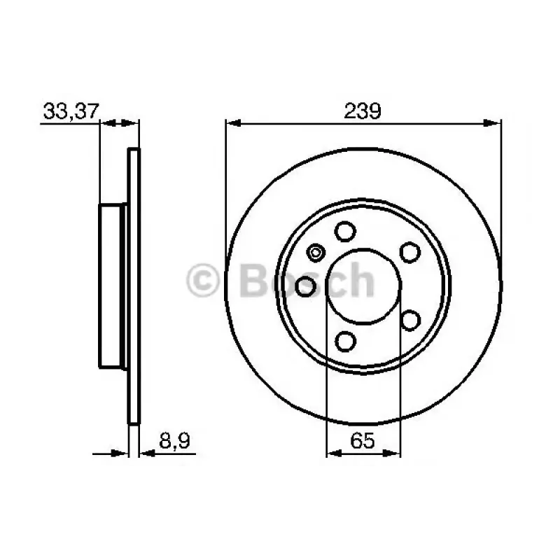 Диск гальмівний (задній) Audi A3/TT 96-06/Skoda Octavia/VW Golf IV 98-06 (238.9x8.9)