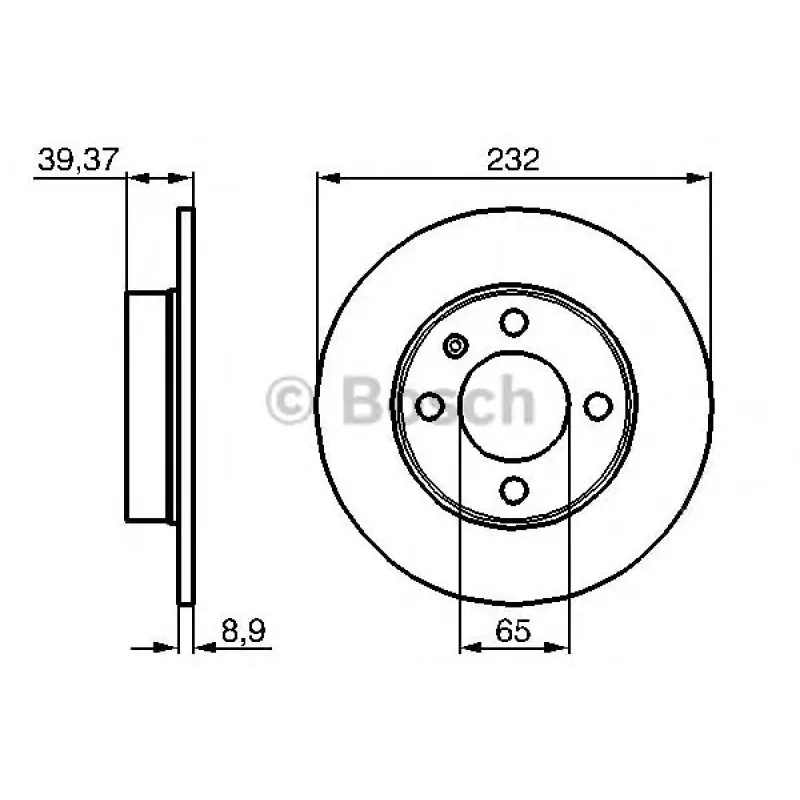 Диск гальмівний (задній) Seat Arosa/Cordoba/Ibiza 96-04/VW Polo 94-12 (231.8x8) (повний)
