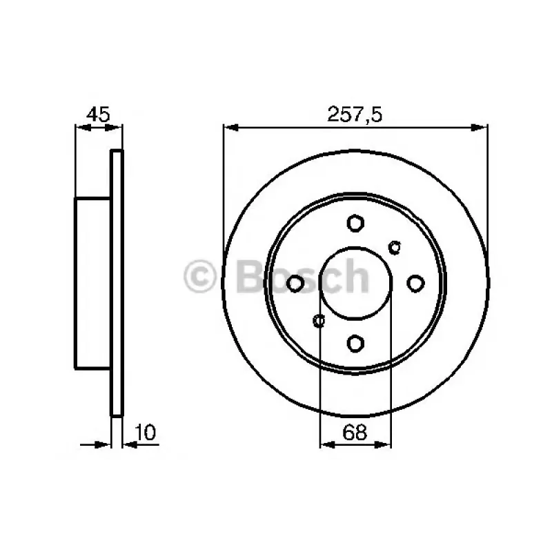 Диск гальмівний (задній) Nissan Almera 00-06/Primera 90-02 (257.8x10) (повний)