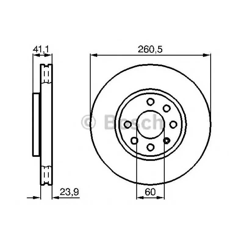 Диск гальмівний (передній) Opel Combo 01-/Corsa C 00-09/Meriva A 03-10 (260.6x24)