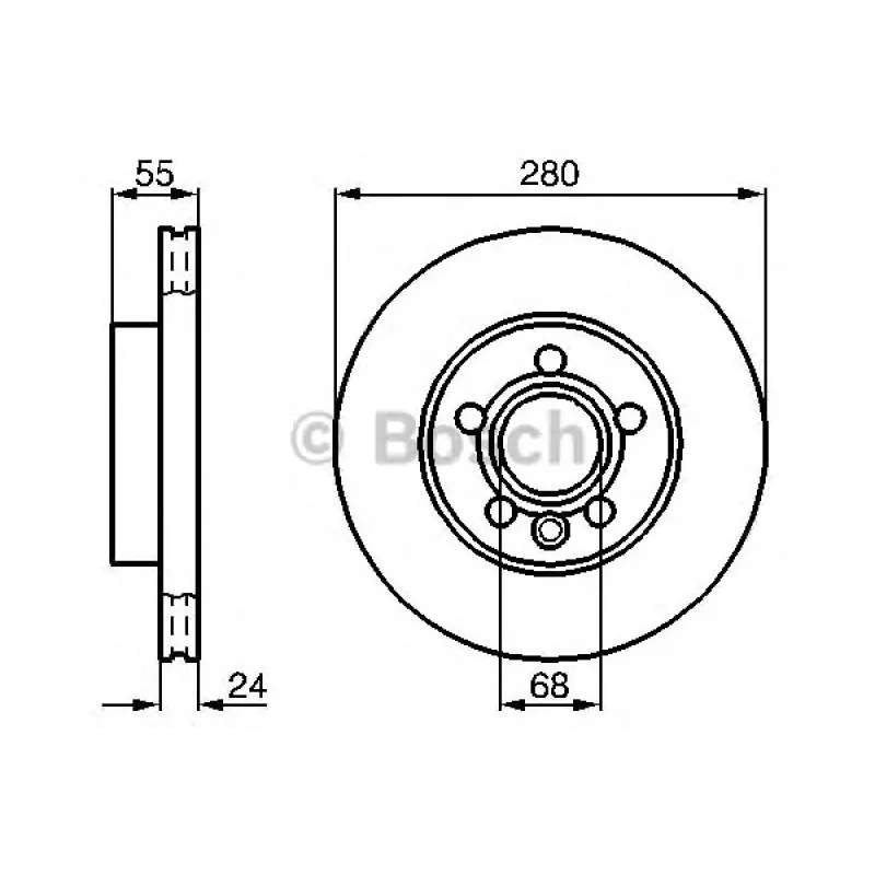 Диск гальмівний (передній) VW T4 96-03 (280x24) (R15)