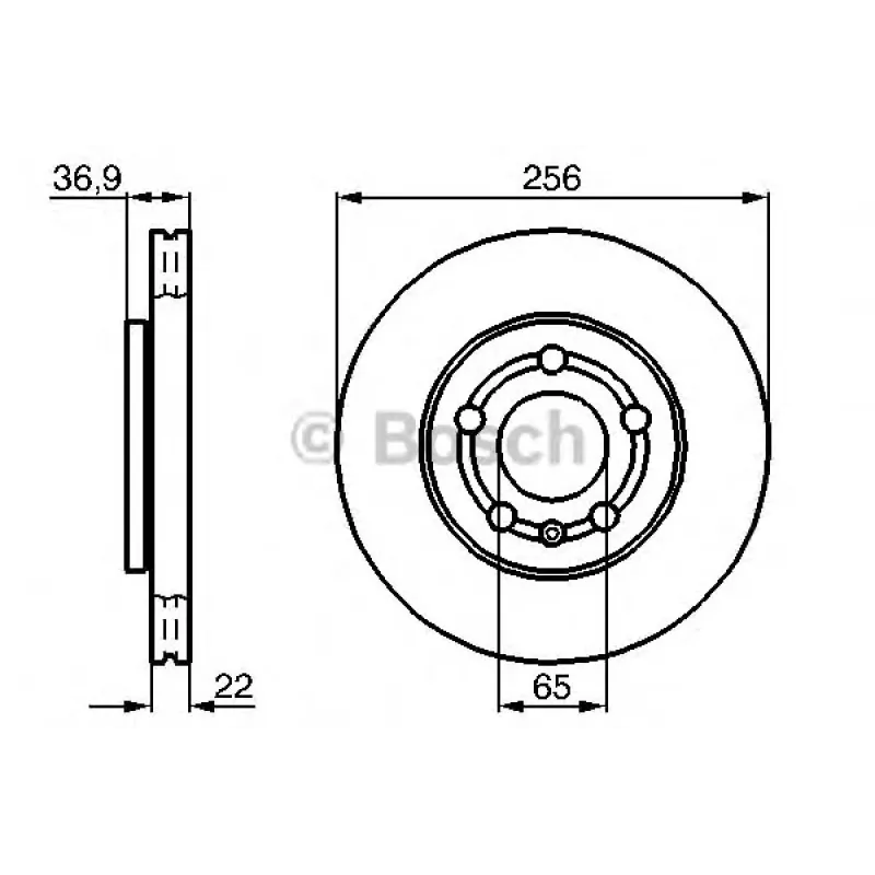 Диск гальмівний (передній) Skoda Octavia/Fabia/Roomster 06- (256x22)
