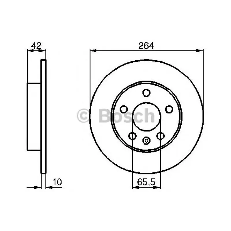 Диск гальмівний (задній) Opel Astra G/H 98-/Meriva A/B 03-/Zafira A/B 99- (264x10)