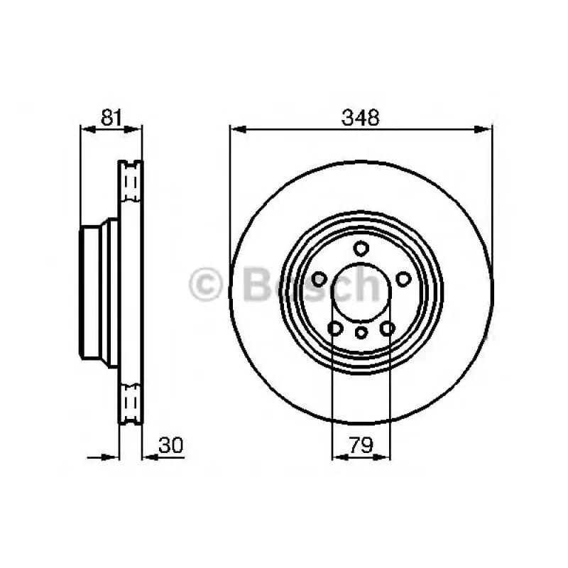 Диск гальмівний (передній) BMW 7 (E65/E66/E67) 01-08 (348x30) (N57/M67/N62/N73)