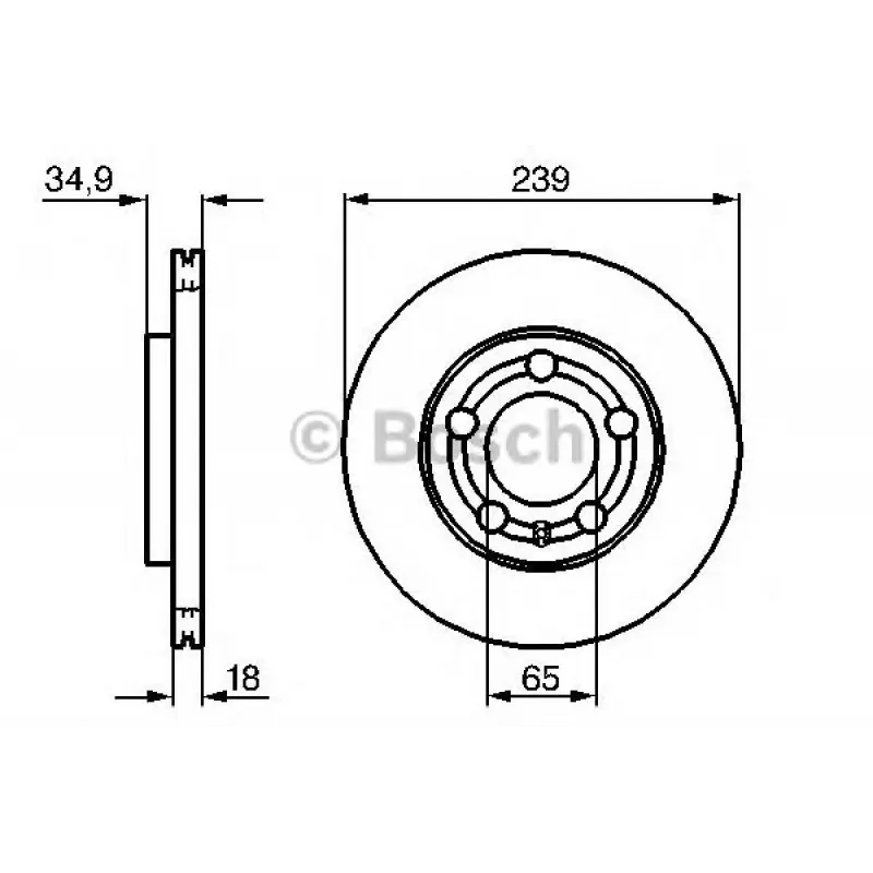 Диск гальмівний (передній) Skoda Octavia/Fabia/VW Polo 1.2-1.4 99- (238,7x18)