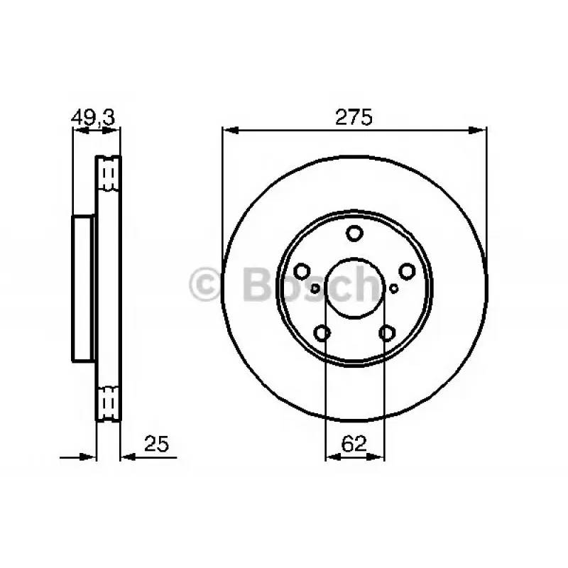 Диск гальмівний (передній) Toyota Rav 4 1.8-2.0 00-05 (275x25)