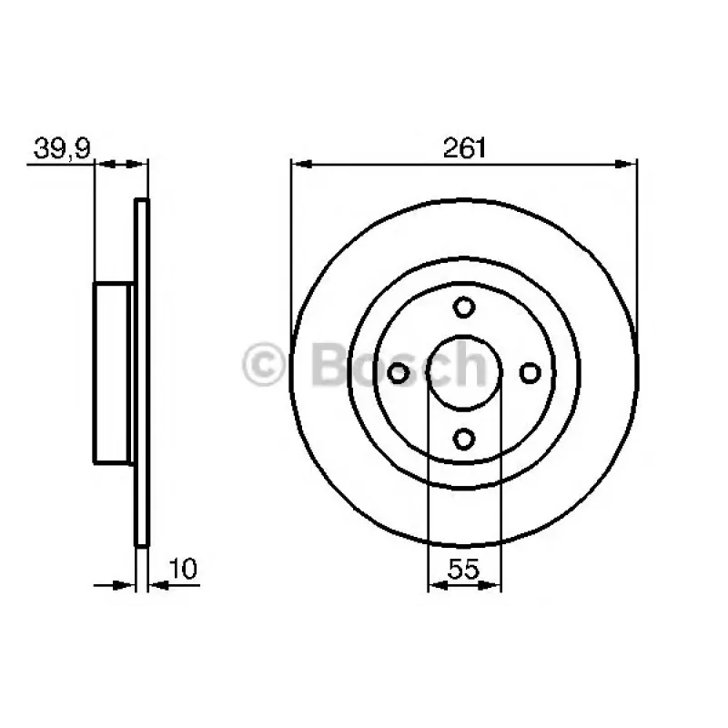 Диск гальмівний (задній) Mazda 323 98-04 (260.5x10) (повний)
