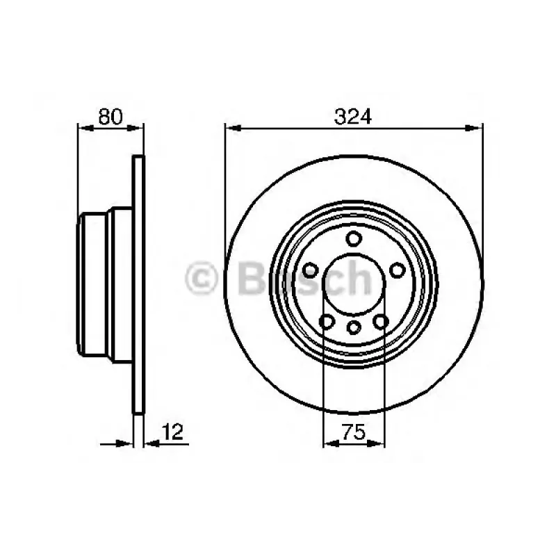 Диск гальмівний (задній) BMW X5 (E53) 3.0-4.4i 00-06 (323.8x12) M54/M57/M62