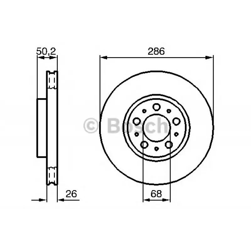 Диск гальмівний (передній) Volvo S60/S80/V70/XC70 97-10 (285.8x26)