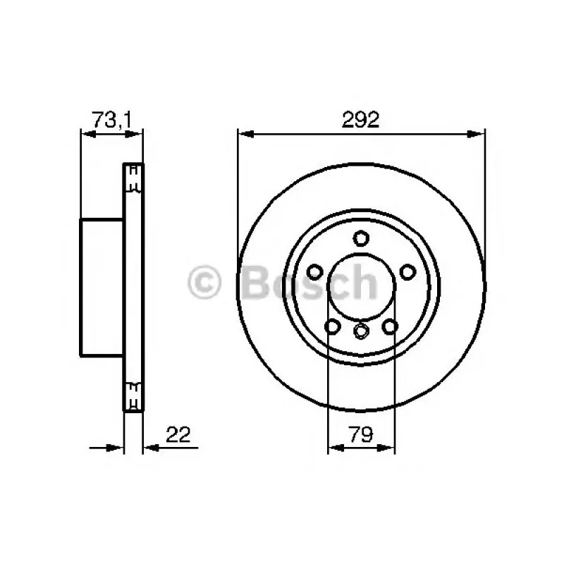 Диск гальмівний (передній) BMW 1 (E81/E87)/ 3 (E90) 1.6-2.0/1.8d 04-11 (292х22) M47/N43/N46/N47