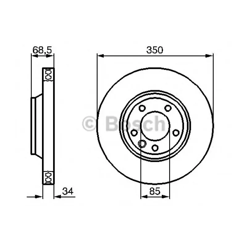 Диск гальмівний (передній) Audi Q7 06-15/Porsche Cayenne 02-/VW Touareg 02-10 (350x34) (R)