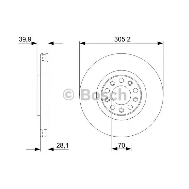Диск гальмівний (передній) Alfa Romeo159/Brera/Giulietta/Fiat 500X/Jeep Compass/Renegade (305x28) 05-