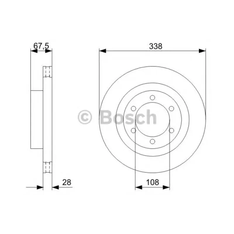 Диск гальмівний (передній) Toyota Land Cruiser VI Prado 02-10 (337.8x28)
