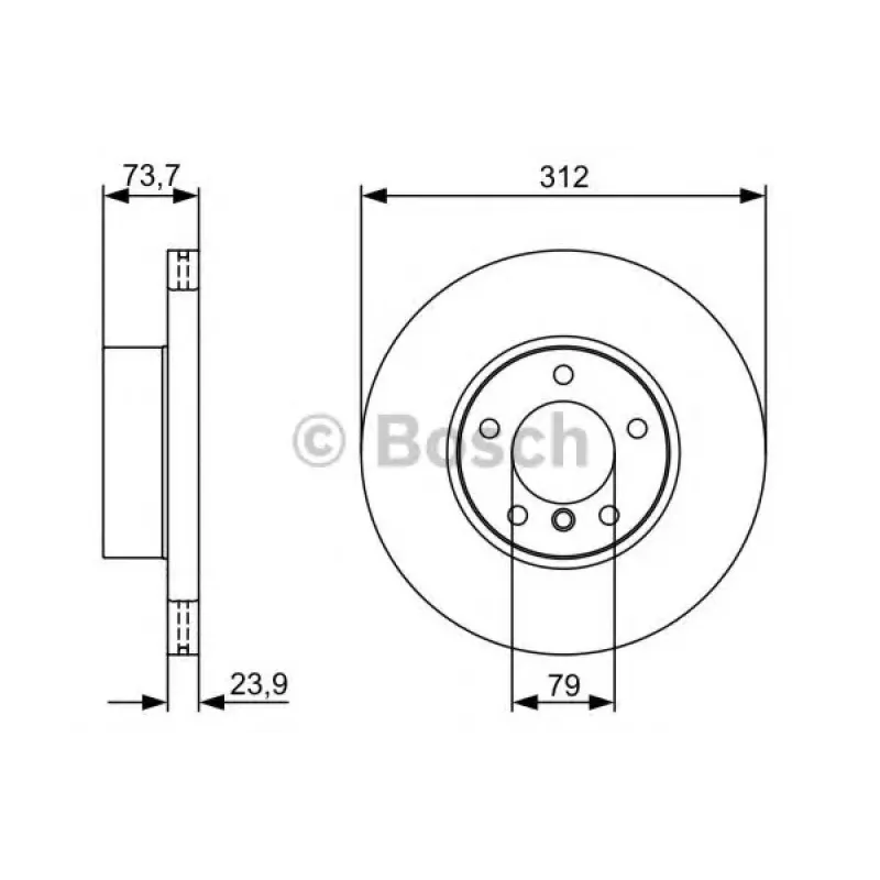 Диск гальмівний (передній) BMW 1(F20/F21) 11-/3 (E90/E91/E92) 07-11 (312x23.9) B37/N13/N47/N55