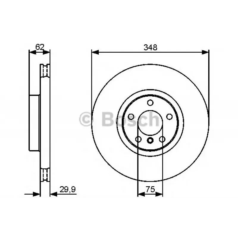 Диск гальмівний (передній) BMW X5 (E70/F15/F85)/X6 (E71/E72/F16/F86) 07- (348x29.9) M57/N52/N55/N57