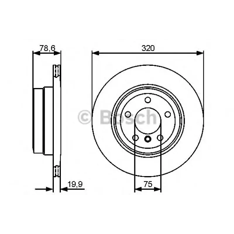 Диск гальмівний (задній) BMW X5 (E70/F15) 07- (320x20) M57/N20/N47/N52/N55/N57