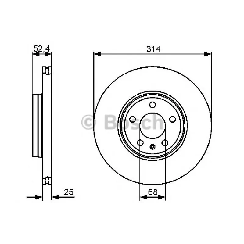 Диск гальмівний (передній) Audi A4/A5 07- (314х25) (з покриттям) (вентильований)