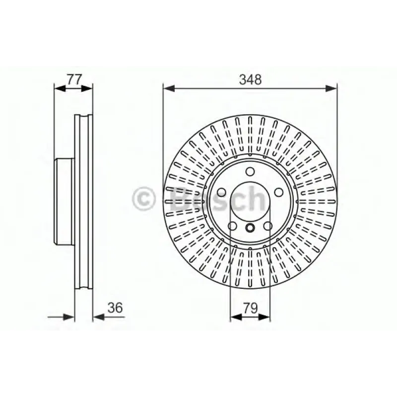 Диск гальмівний (передній) BMW 5 (E60/E61)/6 (E63/E64) 03-10 (348x36) (с покрытиям) (вент.)