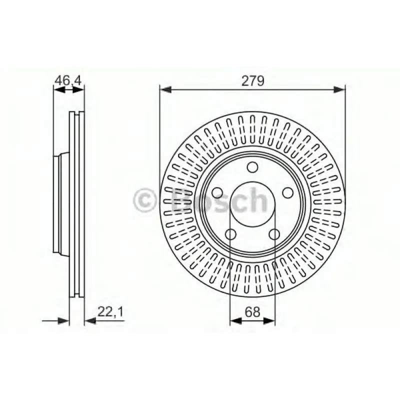 Диск гальмівний (передній) Audi A4/A8 94-09/Seat Exeo 08-/VW Passat B5 96-01 (279x22.1)
