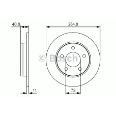 Диск гальмівний (задній) Mazda 3 1.3-2.2 MZR 04-14 (264.8x11)