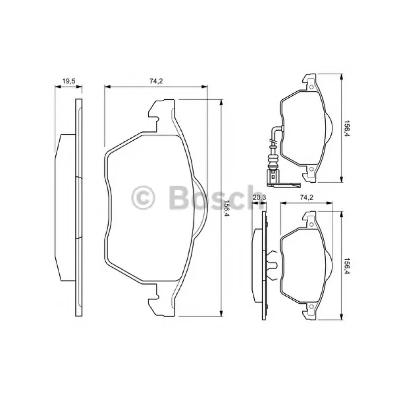Колодки гальмівні (передні) Audi A3/TT/Seat Leon/Skoda Octavia/VW Golf 96-10/Polo 05-09 (+датчик)