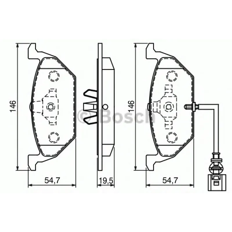 Комплект гальмівних колодок (передніх) Audi A3/Skoda Octavia 96-13/Fabia 99-/VW Caddy/Golf 96-15 (+датчик)