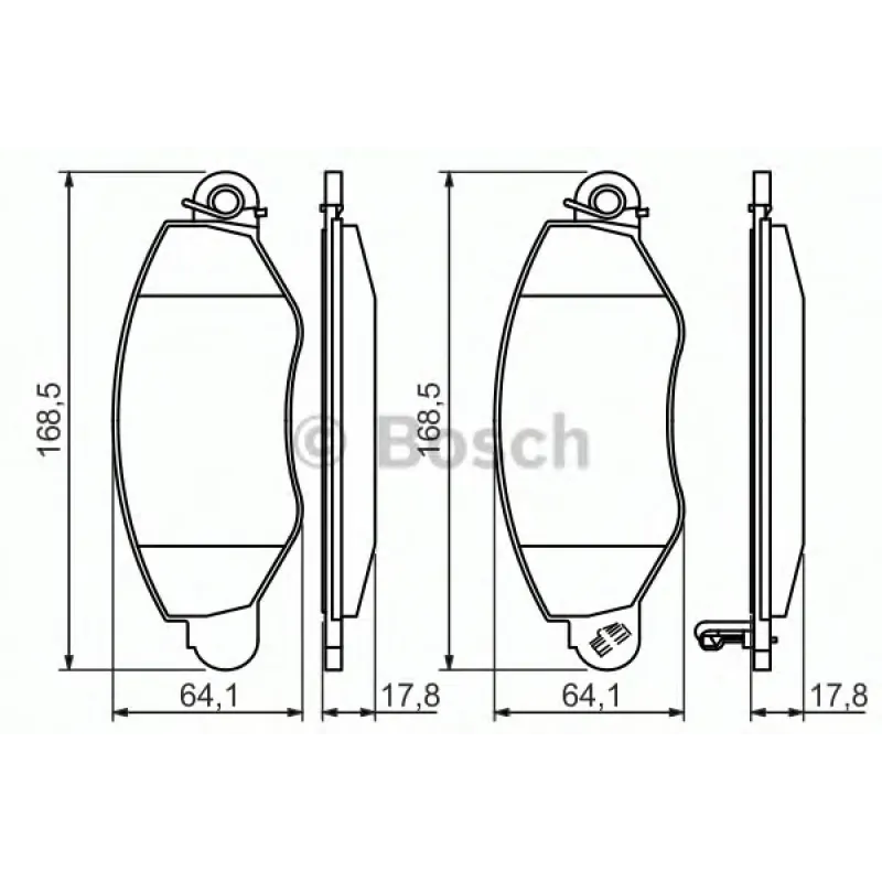 Колодки гальмівні (передні) Ford Transit 2.0-2.4 00- (FWD) (Bosch)