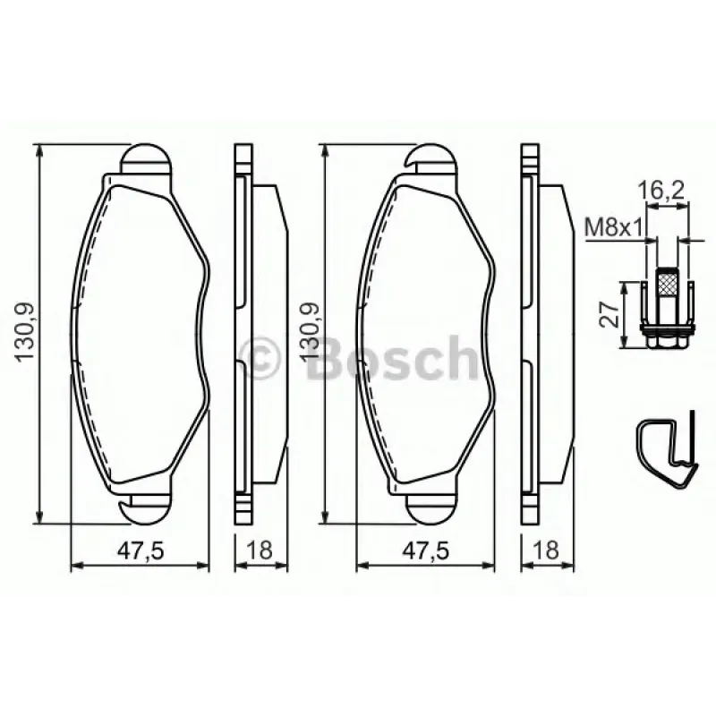 Колодки гальмівні (передні) Peugeot 206 98-/Peugeot 206+ 09-13/Peugeot 306 93-01