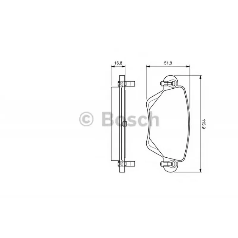 Колодки гальмівні (задні) Renault Kangoo 4x4/Ford Mondeo III 01- (Bosch)