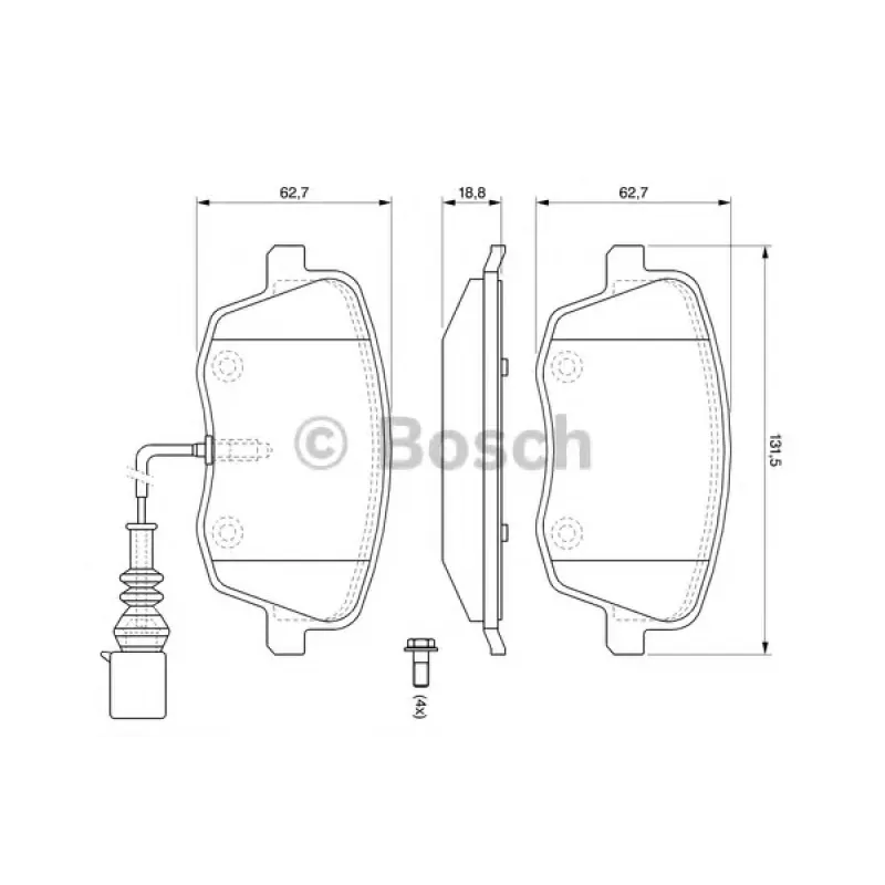 Колодки гальмівні (передні) Seat Ibiza/VW Polo 01-09/Skoda Fabia 99-14/Roomster 06-15 (+датчик)